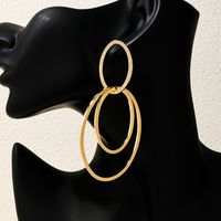 1 Pair Modern Style Simple Style Commute Solid Color Plating Ferroalloy 14k Gold Plated Drop Earrings main image 2
