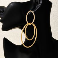 1 Paire Style Moderne Style Simple Commuer Couleur Unie Placage Ferroalliage Plaqué Or 14k Boucles D'oreilles main image 2