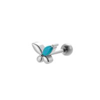 1 Piece Ear Cartilage Rings & Studs Sweet Flower Butterfly 316 Stainless Steel  Copper Plating Inlay Gem Zircon sku image 1