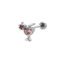 1 Pièce Boucles D'Oreilles Cartilage Sucré Fleur Papillon Acier Inoxydable 316 Le Cuivre Placage Incruster Gemme Zircon sku image 3