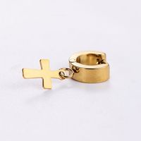 12 Pairs Casual Cross Plating Inlay Stainless Steel Zircon 18K Gold Plated Drop Earrings main image 4