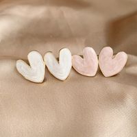 1 Pair Simple Style Classic Style Heart Shape Plating Alloy Gold Plated Ear Studs main image 1