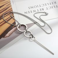 Wholesale Simple Style Classic Style Solid Color Stainless Steel Titanium Steel Hollow Out Sweater Chain main image 4