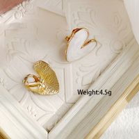 1 Pair Simple Style Classic Style Heart Shape Plating Alloy Gold Plated Ear Studs sku image 3