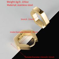1 Pair Simple Style Classic Style Solid Color Polishing Plating Stainless Steel 18K Gold Plated Rose Gold Plated Ear Clip main image 3