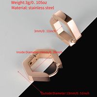 1 Pair Simple Style Classic Style Solid Color Polishing Plating Stainless Steel 18K Gold Plated Rose Gold Plated Ear Clip main image 4