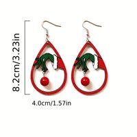1 Pair Christmas Classic Style Streetwear Christmas Tree Wood Turquoise Drop Earrings main image 2