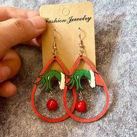 1 Pair Christmas Classic Style Streetwear Christmas Tree Wood Turquoise Drop Earrings sku image 1