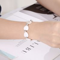 Simple Style Classic Style Heart Shape Artificial Pearl Titanium Steel Beaded Women's Bracelets main image 4