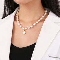 Großhandel Einfacher Stil Klassischer Stil Herzform Titan Stahl Perlen Halskette Mit Anhänger main image 3