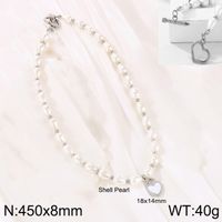 Großhandel Einfacher Stil Klassischer Stil Herzform Titan Stahl Perlen Halskette Mit Anhänger sku image 1