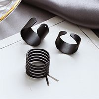 Fashion Rings For Women Korean Hollow Five-pointed Geometric Three-piece Ring sku image 7