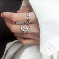 Fashion Rings For Women Korean Hollow Five-pointed Geometric Three-piece Ring sku image 16