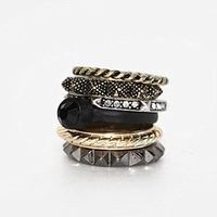 Fashion Rings For Women Korean Hollow Five-pointed Geometric Three-piece Ring sku image 29