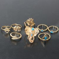 Fashion Rings For Women Korean Hollow Five-pointed Geometric Three-piece Ring sku image 33