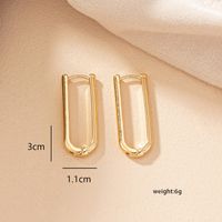 1 Pair Simple Style Classic Style Commute U Shape Plating Alloy 14k Gold Plated Earrings main image 5