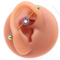 1 Piece Simple Style Classic Style Rose Floral Plating Inlay Stainless Steel Copper Rhinestones Zircon White Gold Plated Gold Plated Ear Studs main image 5