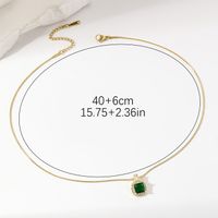 Simple Style Square Stainless Steel Plating Inlay Zircon 18k Gold Plated Pendant Necklace main image 2