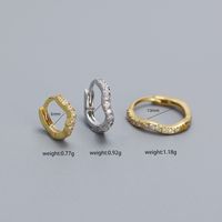 1 Pair Basic Modern Style Waves Plating Inlay Sterling Silver Zircon Earrings main image 3