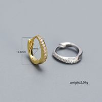1 Paar Koreanische Art Geometrisch Überzug Inlay Sterling Silber Zirkon Ohrringe main image 3