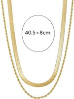 Edelstahl 304 14 Karat Vergoldet Lässig Römischer Stil Überzug Einfarbig Doppellagige Halsketten main image 4