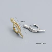 1 Pair Basic Modern Style Snake Plating Inlay Sterling Silver Zircon Earrings main image 3