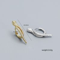 1 Paire De Base Style Moderne Serpent Placage Incruster Argent Sterling Zircon Des Boucles D'oreilles main image 3