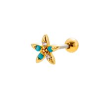 1 Piece Ear Cartilage Rings & Studs Sweet Heart Shape Flower 316 Stainless Steel  Copper Plating Inlay Zircon sku image 16