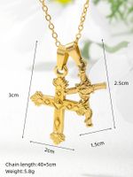 Casual Vintage Style Human Cross Sun Stainless Steel Plating 18k Gold Plated Pendant Necklace sku image 1