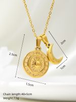 Casual Vintage Style Human Cross Sun Stainless Steel Plating 18k Gold Plated Pendant Necklace sku image 2