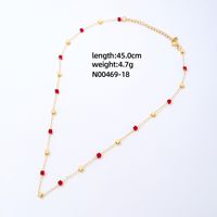 304 Stainless Steel Copper Simple Style Inlay Devil's Eye Square Eye Crystal Glass Freshwater Pearl Necklace sku image 17