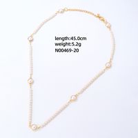304 Stainless Steel Copper Simple Style Inlay Devil's Eye Square Eye Crystal Glass Freshwater Pearl Necklace sku image 19