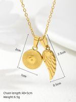 Casual Vintage Style Human Cross Sun Stainless Steel Plating 18k Gold Plated Pendant Necklace sku image 3