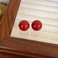 1 Pair Sweet Simple Style Round Simple Handmade Plastic Ear Studs main image 6