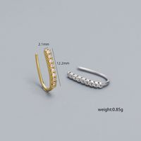 1 Pair Ig Style Simple Style Geometric Plating Inlay Sterling Silver Zircon Ear Studs main image 3