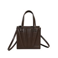 Women's Pu Leather Solid Color Vintage Style Square Zipper Handbag sku image 4