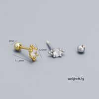 1 Paire Style Ig Style Simple Ovale Placage Incruster Argent Sterling Zircon Boucles D'oreilles main image 3