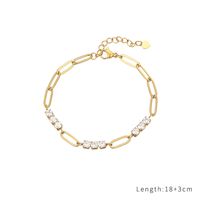 Casual Simple Style Classic Style Solid Color Stainless Steel Titanium Steel Gold Plated Zircon Bracelets In Bulk main image 8
