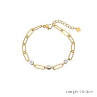 Casual Simple Style Classic Style Solid Color Stainless Steel Titanium Steel Gold Plated Zircon Bracelets In Bulk main image 7