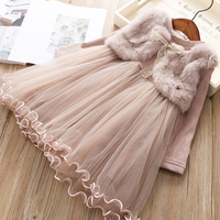 Princess Cute Classic Style Solid Color Cotton Girls Dresses sku image 1