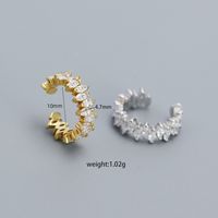 1 Piece Ig Style Shiny Horse Eye Plating Inlay Sterling Silver Zircon Ear Cuffs main image 3