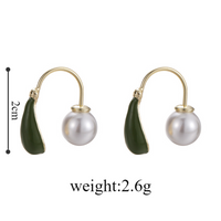 1 Pair Vintage Style Simple Style Round Inlay Alloy Pearl Gold Plated Ear Studs main image 8