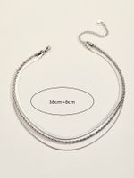 304 Stainless Steel Simple Style Classic Style Solid Color Three Layer Necklace main image 2