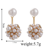 1 Pair Ethnic Style Simple Style Flower Plating Inlay Alloy Pearl Gold Plated Drop Earrings main image 7