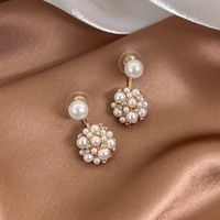 1 Pair Ethnic Style Simple Style Flower Plating Inlay Alloy Pearl Gold Plated Drop Earrings main image 5
