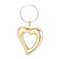 Simple Style Classic Style Heart Shape Stainless Steel Plating 18k Gold Plated Keychain sku image 2