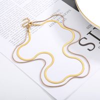 Titanium Steel 18K Gold Plated Simple Style Classic Style Plating Color Block Layered Necklaces main image 1