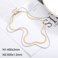Titanium Steel 18K Gold Plated Simple Style Classic Style Plating Color Block Layered Necklaces sku image 3