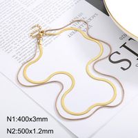 Titanium Steel 18K Gold Plated Simple Style Classic Style Plating Color Block Layered Necklaces sku image 1