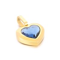 1 Piece Stainless Steel Rhinestones 18K Gold Plated Heart Shape main image 6